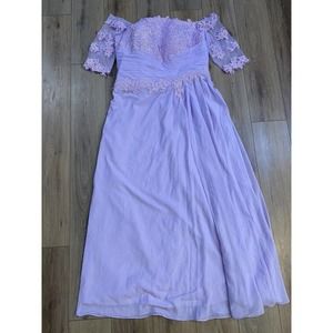 Make You Pretty More Lavender Lace Long "Mother of the Bride" Dress size 18W